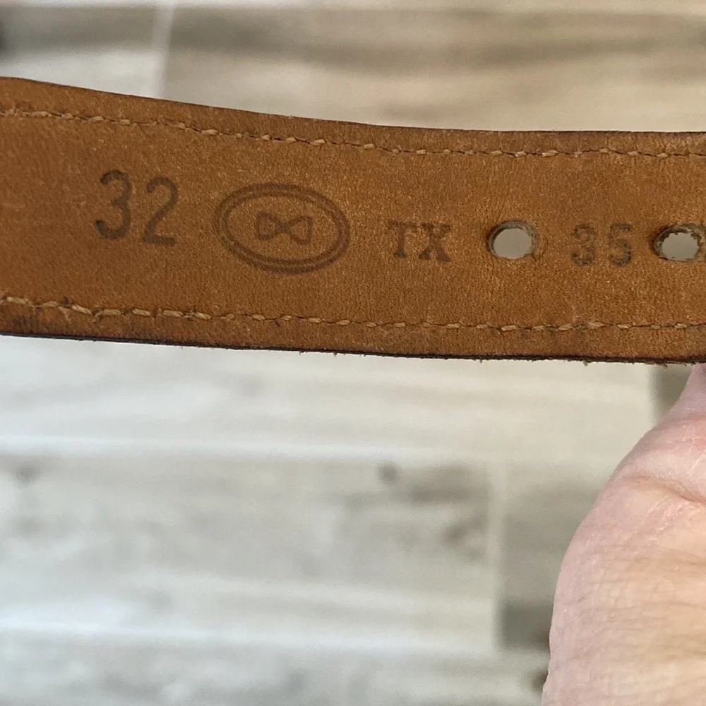 Trafalgar 32 black belt with leather and brass